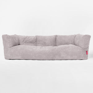 The 3 Seater Albert Sofa Bean Bag - Cord Silver Grey