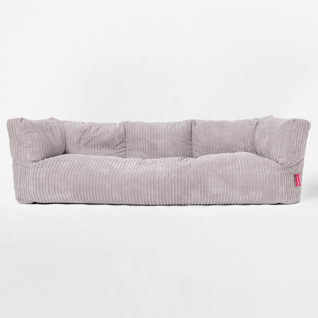 The 3 Seater Albert Sofa Bean Bag - Cord Aluminium Silver 01