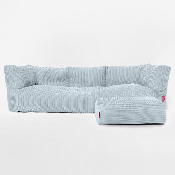 The 3 Seater Albert Sofa Bean Bag - Cord Baby Blue 02