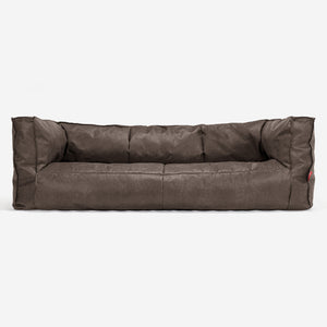 The 3 Seater Albert Sofa Bean Bag - Distressed Leather Natural Slate