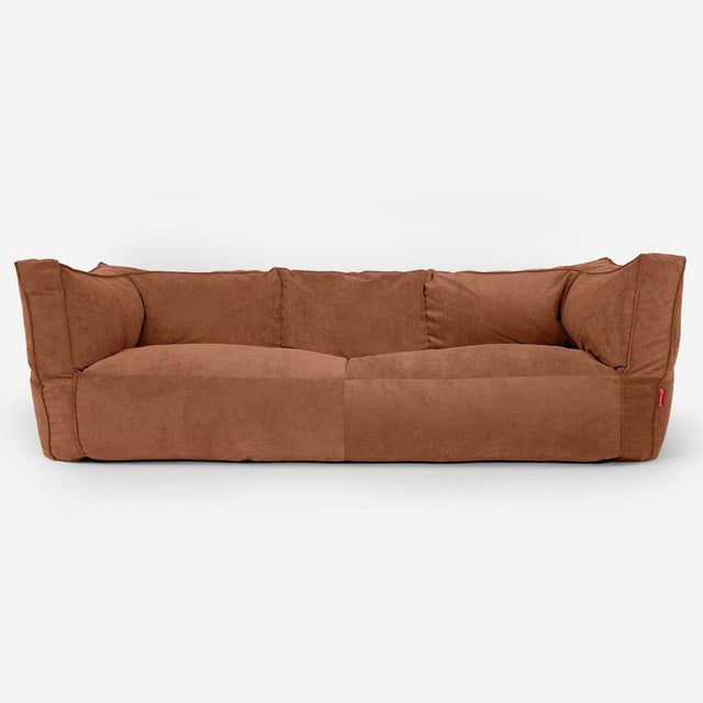 The 3 Seater Albert Sofa Bean Bag - Needlecord Amber 01