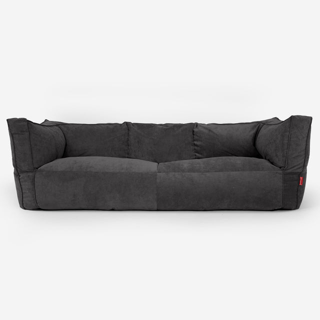 The 3 Seater Albert Sofa Bean Bag - Needlecord Charcoal 01