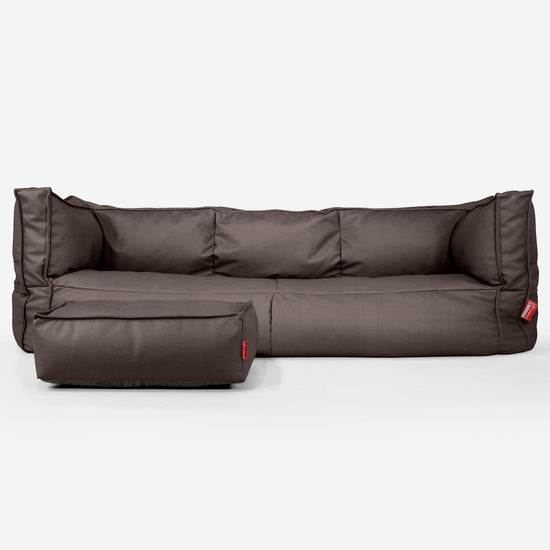 The 3 Seater Albert Sofa Bean Bag - Vegan Leather Chocolate 02