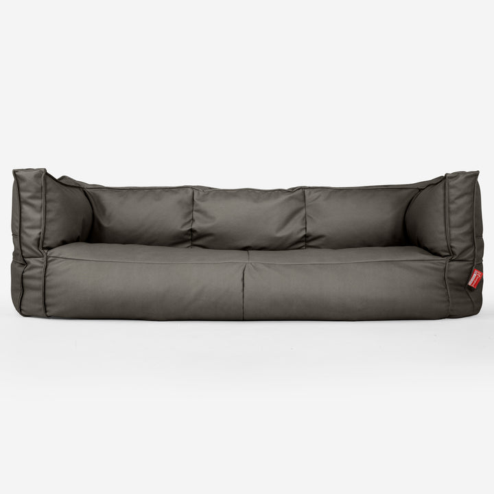 The 3 Seater Albert Sofa Bean Bag - Vegan Leather Grey 01