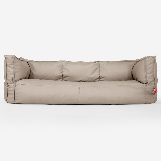 The 3 Seater Albert Sofa Bean Bag - Vegan Leather Ivory 01