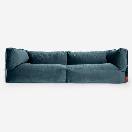 The 3 Seater Albert Sofa Bean Bag - Velvet Teal 01