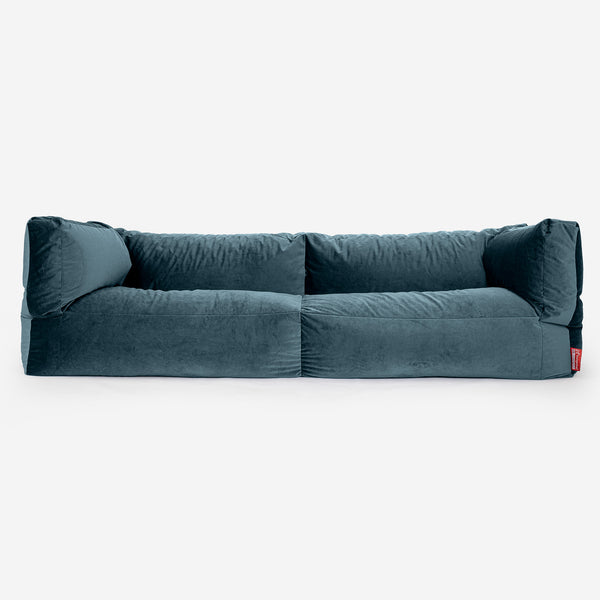 The 3 Seater Albert Sofa Bean Bag - Velvet Teal 01