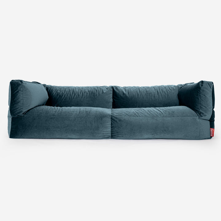 The 3 Seater Albert Sofa Bean Bag - Velvet Teal 01