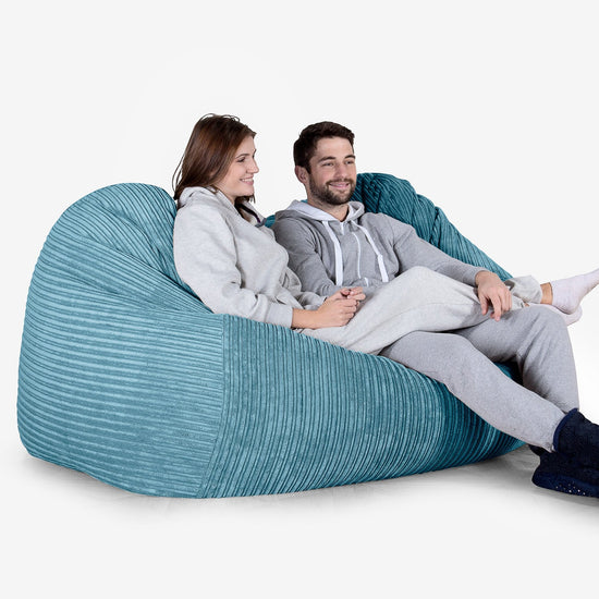 Huge Bean Bag Sofa - Cord Aegean Blue 02