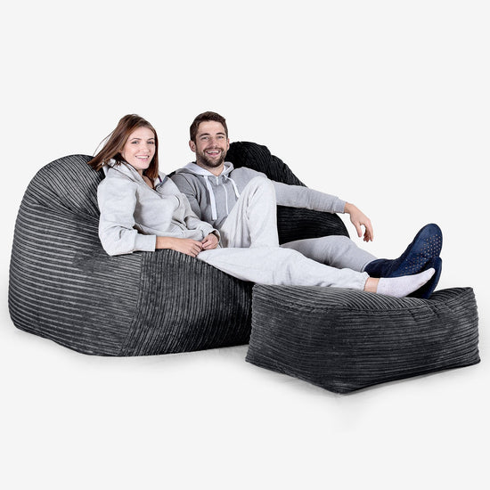 Huge Bean Bag Sofa - Cord Black 03