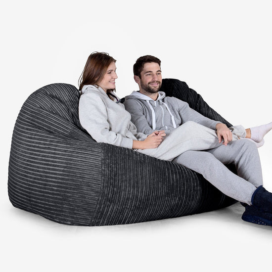 Huge Bean Bag Sofa - Cord Black 02