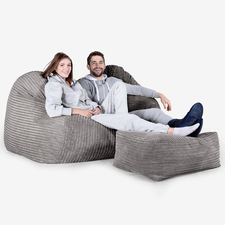 Huge Bean Bag Sofa - Cord Graphite Grey 03