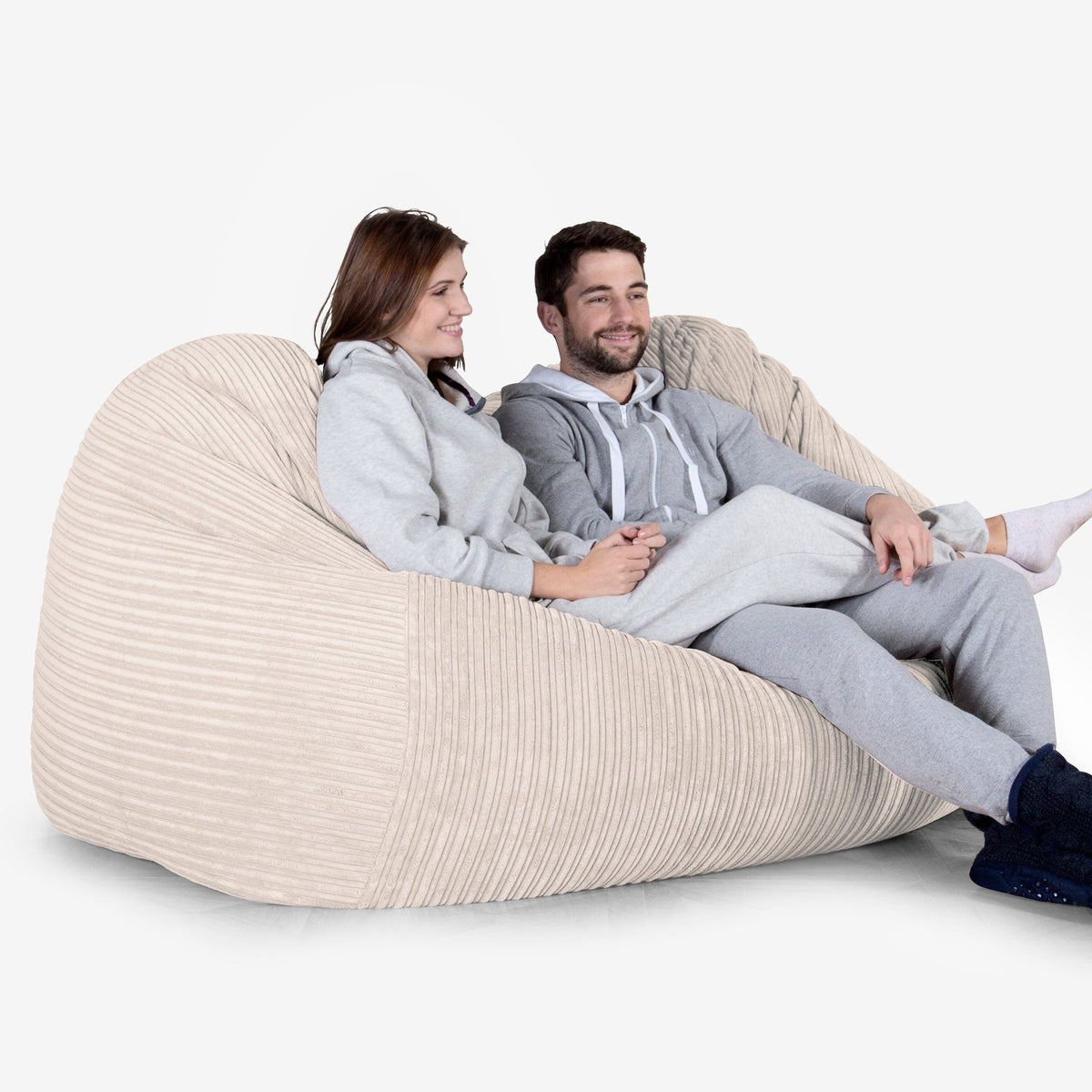 Huge Bean Bag Sofa Cord Ivory