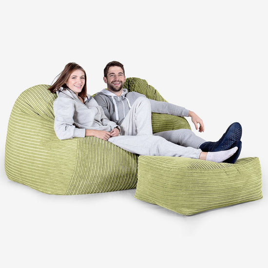 Huge Bean Bag Sofa - Cord Lime Green 03