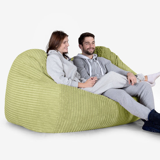 Huge Bean Bag Sofa - Cord Lime Green 02