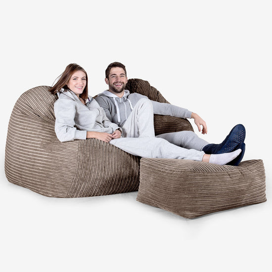 Huge Bean Bag Sofa - Cord Mocha Brown 03