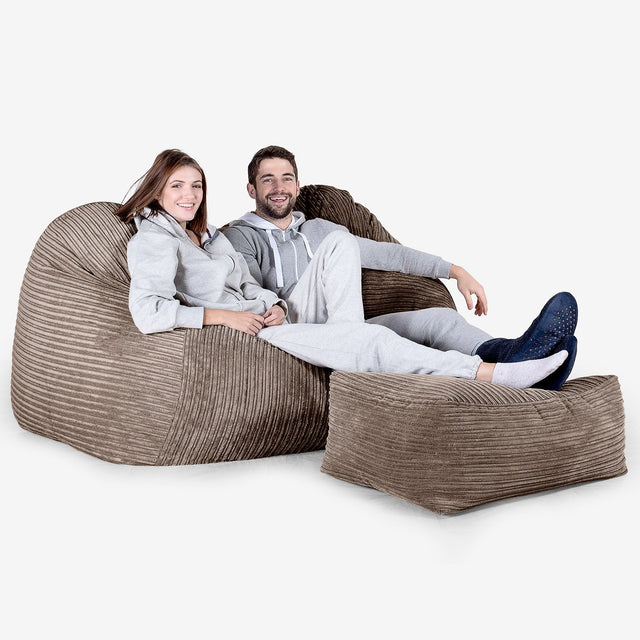 Huge Bean Bag Sofa - Cord Mocha Brown 03