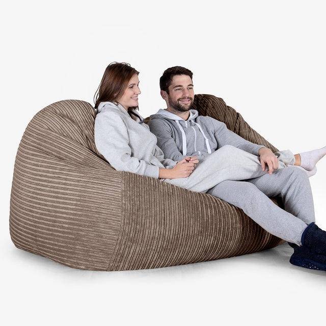 Huge Bean Bag Sofa - Cord Mocha Brown 02