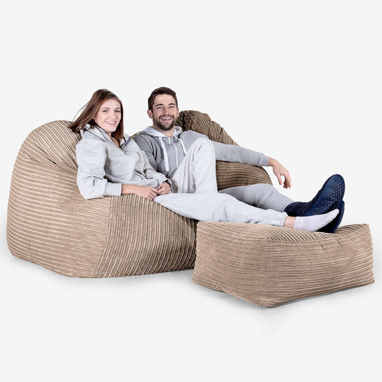 Huge Bean Bag Sofa - Cord Sand 03