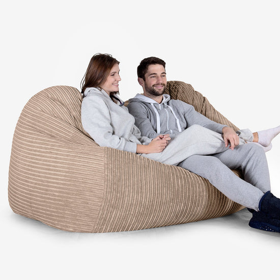 Huge Bean Bag Sofa - Cord Sand 02