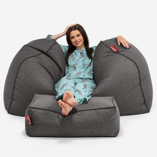 Huge Bean Bag Sofa - Interalli Wool Grey 03