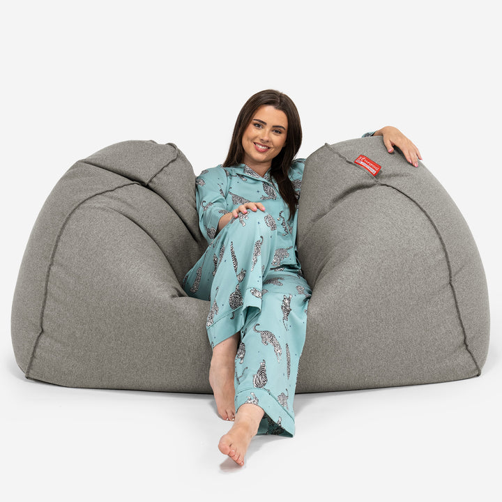 Huge Bean Bag Sofa - Interalli Wool Silver 02