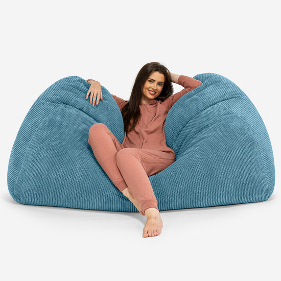 Huge Bean Bag Sofa - Pom Pom Aegean Blue 02