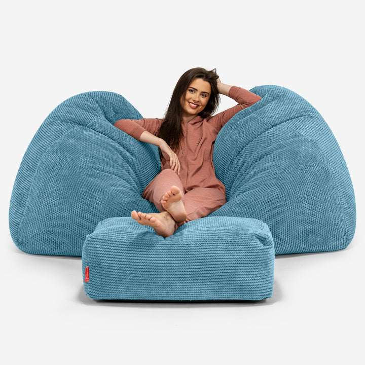 Huge Bean Bag Sofa - Pom Pom Aegean Blue 03