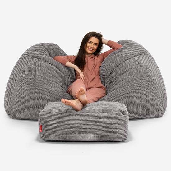 Huge Bean Bag Sofa - Pom Pom Charcoal Grey 03