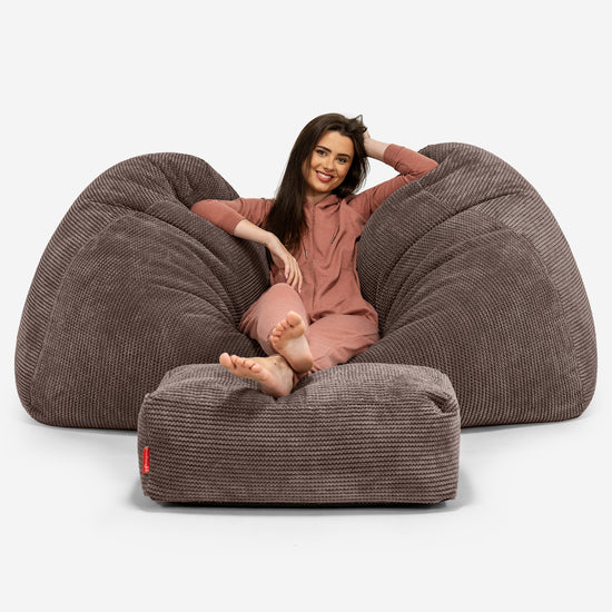 Huge Bean Bag Sofa - Pom Pom Chocolate Brown 03