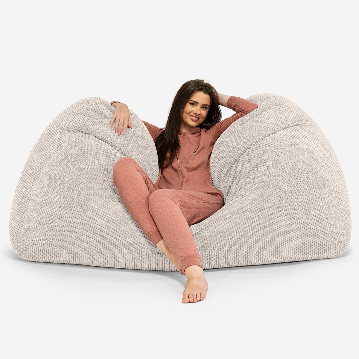 Lounge Pug Pom Pom Giant Bean Bag Sofa Beanbag Sofa Uk Ivory Big Bertha Original Ie 0919