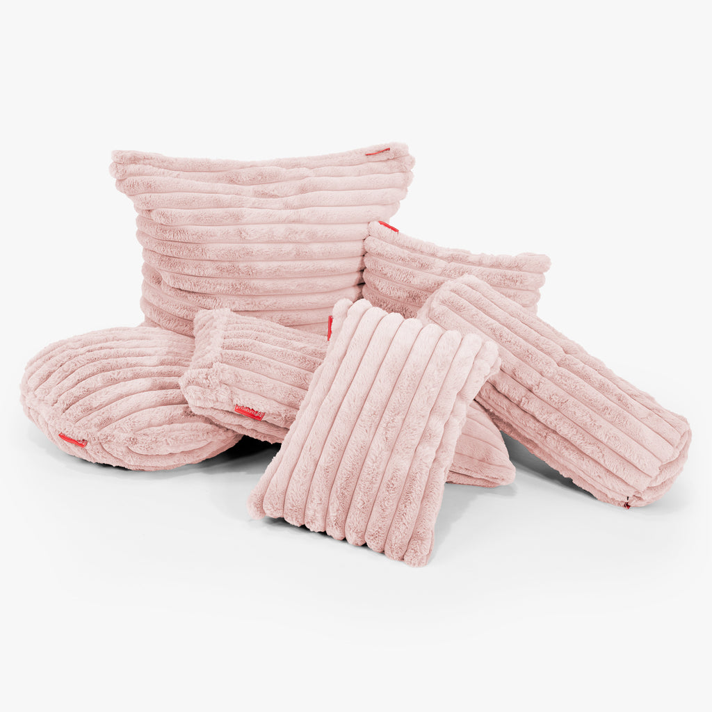 XL Rectangular Support Cushion Cover 40 x 80cm - Ultra Plush Cord Dusty Pink 02