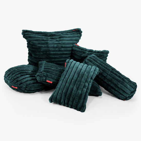 XL Rectangular Support Cushion Cover 40 x 80cm - Ultra Plush Cord Teal 02