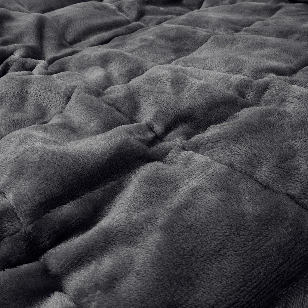 Weighted Blanket for Adults - Flannel Fleece Grey 04
