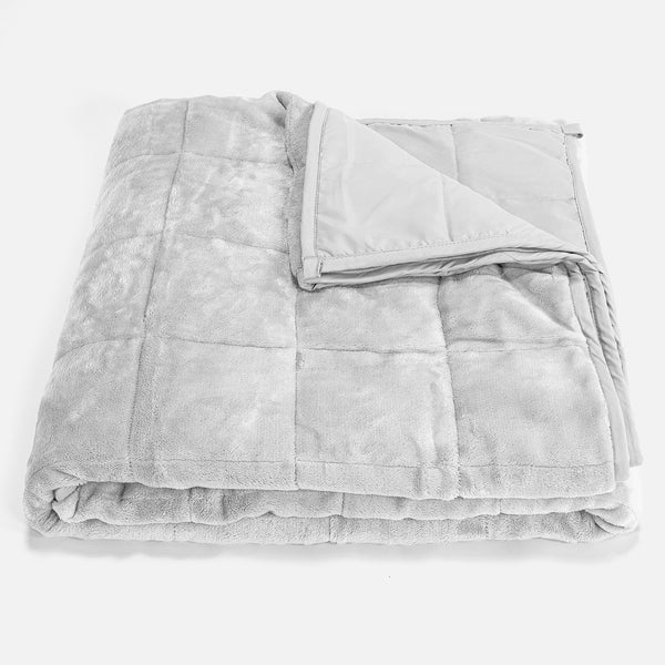 Weighted Blanket for Adults - Flannel Fleece Light Grey 01