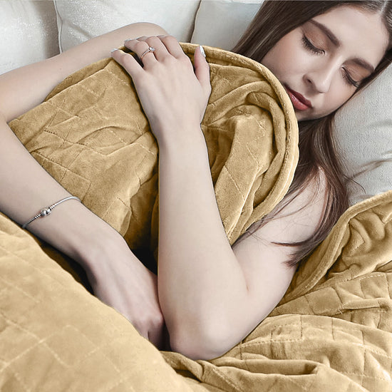 Weighted Blanket for Adults - Flannel Fleece Mink 05