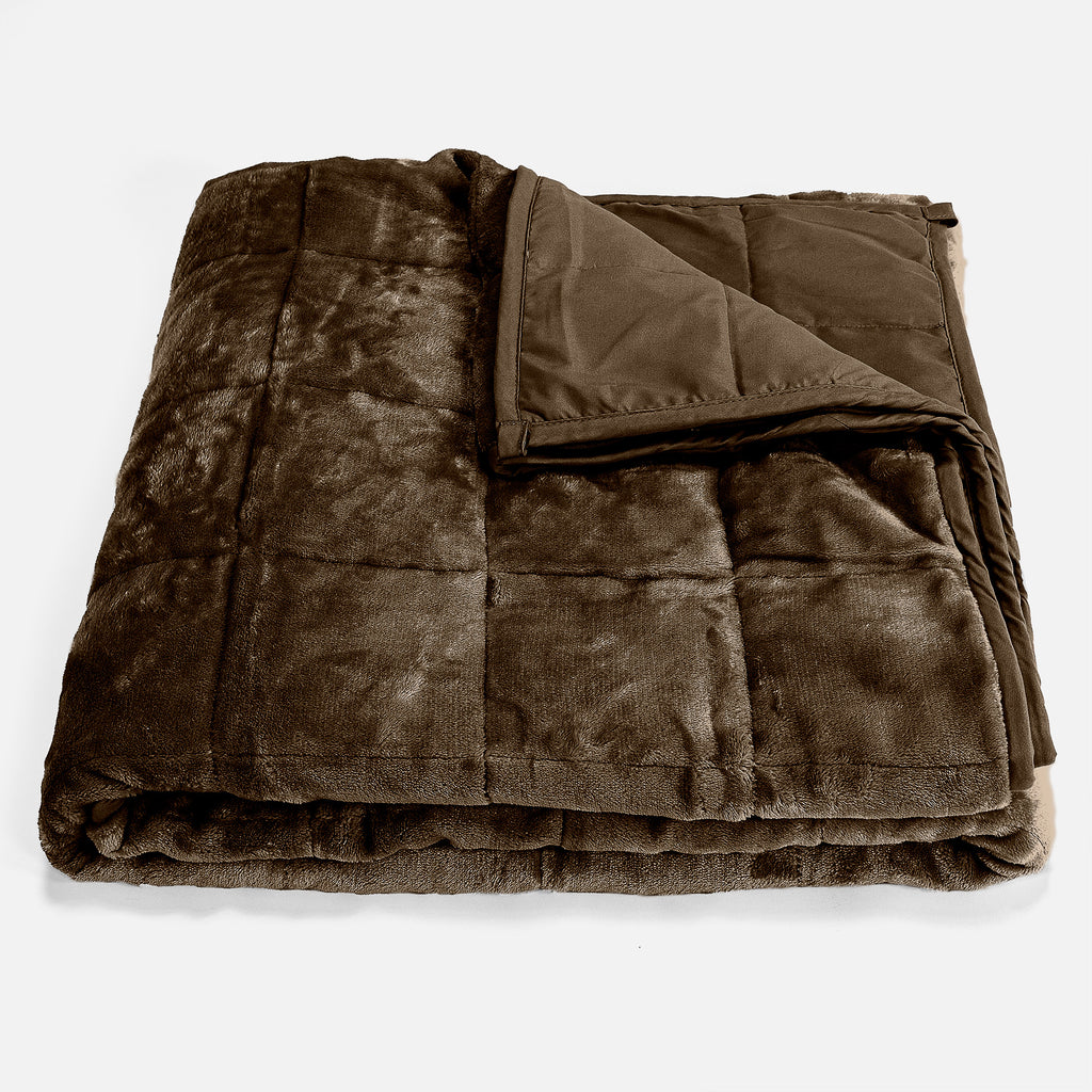 Weighted Blanket for Adults - Flannel Fleece Taupe 01