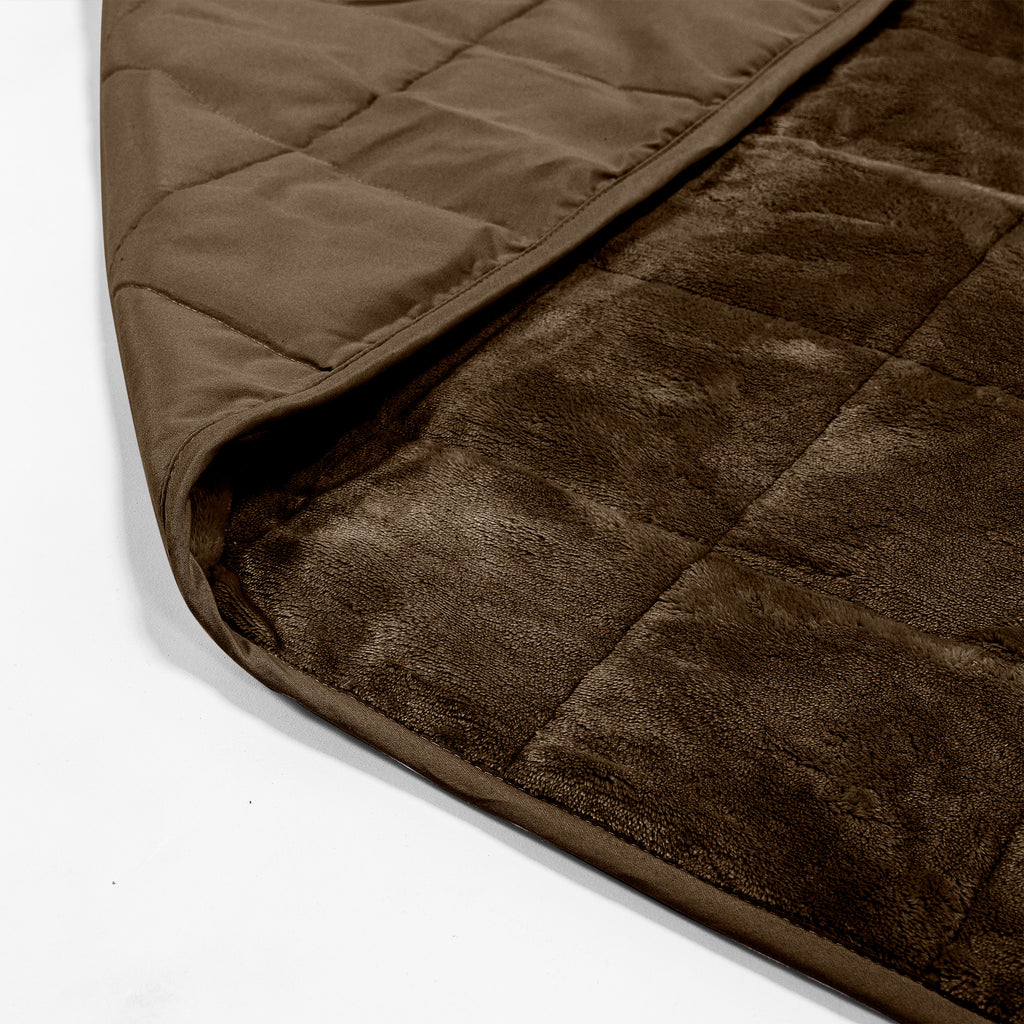 Weighted Blanket for Adults - Flannel Fleece Taupe 02