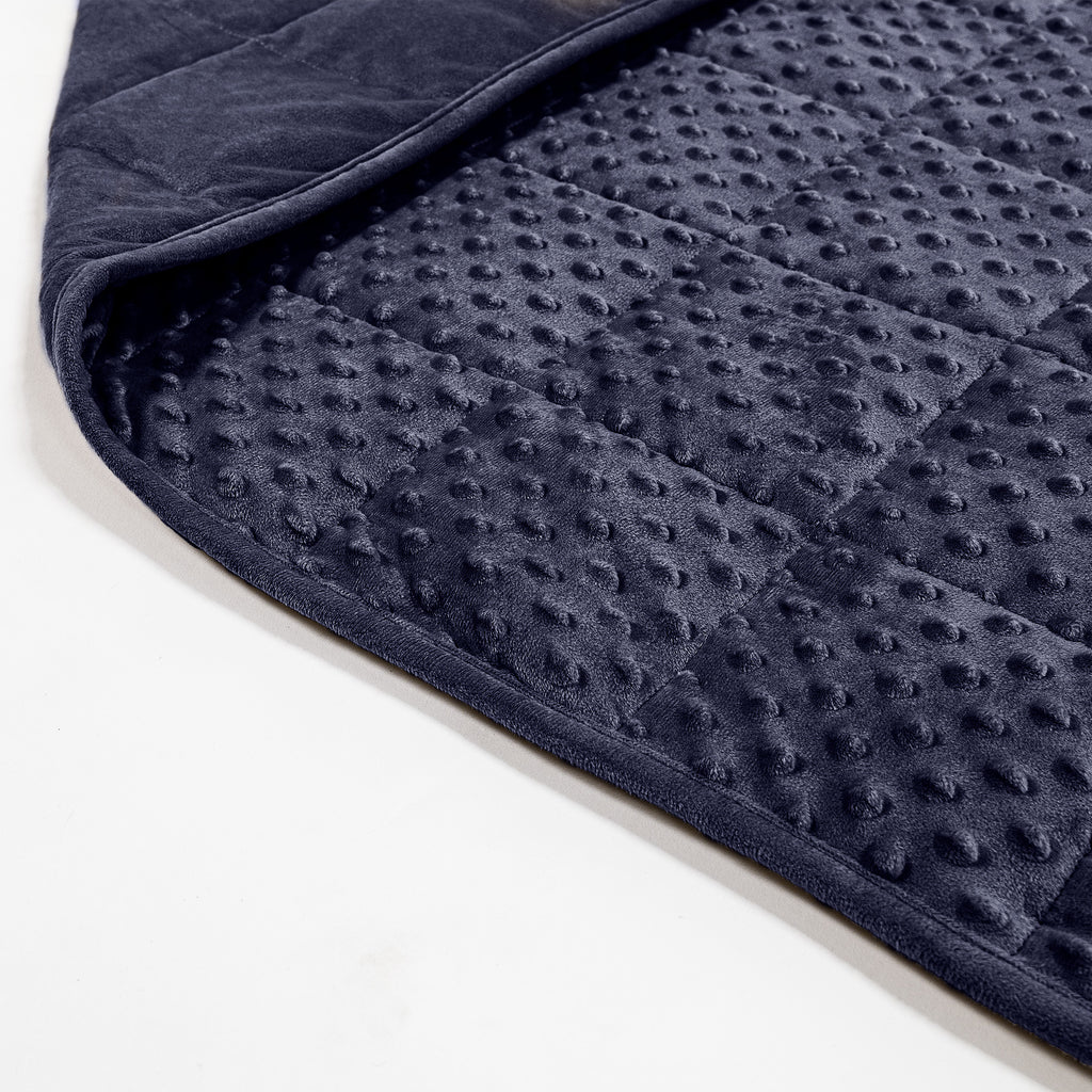 Weighted Blanket for Adults - Minky Dot Dark Blue 02