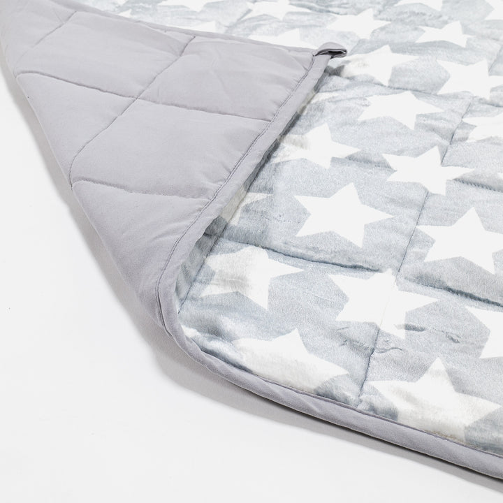 Children's Weighted Blanket - Flannel Fleece Grey Star 02