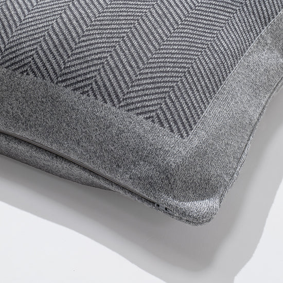 Scatter Cushion 45 x 45cm - 100% Cotton Herringbone Grey 02
