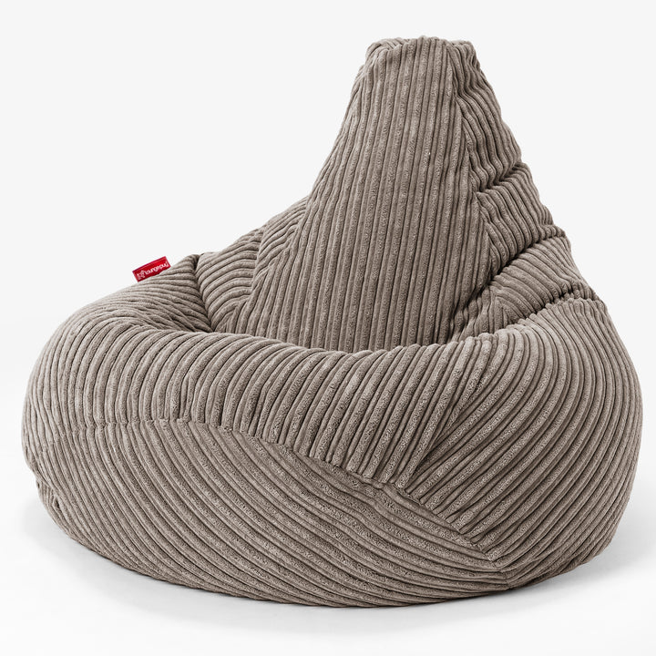 Highback Bean Bag Chair - Cord Dovetail Grey 02