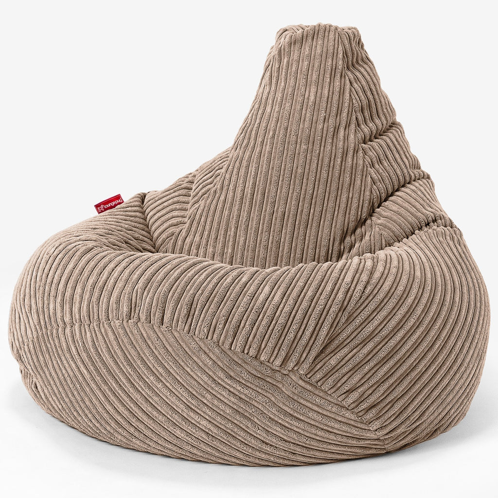 Highback Bean Bag Chair - Cord Sand 02