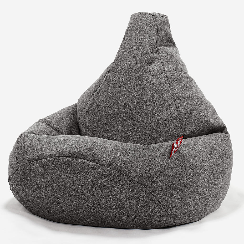 Highback Bean Bag Chair - Interalli Wool Grey 02