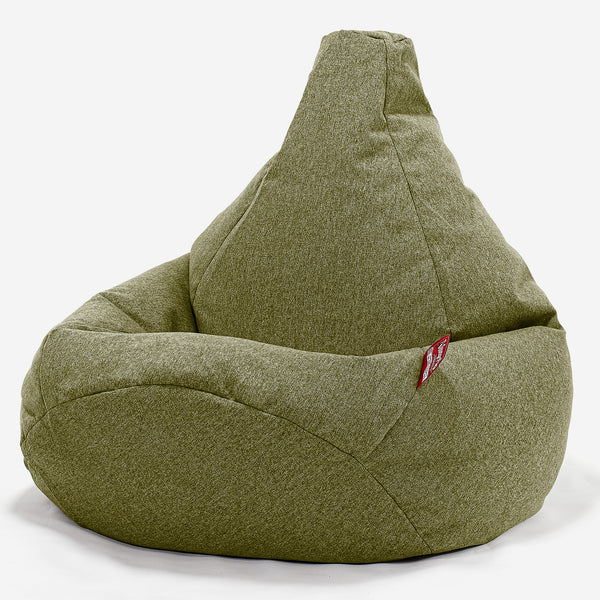 Highback Bean Bag Chair - Interalli Wool Lime Green 01