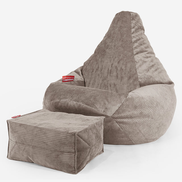 Highback Bean Bag Chair - Pinstripe Mink 01