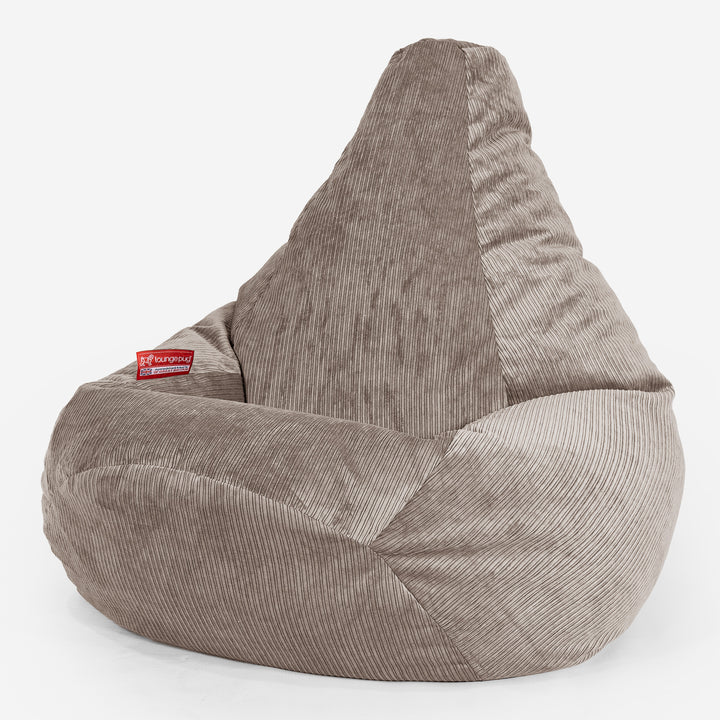 Highback Bean Bag Chair - Pinstripe Mink 02