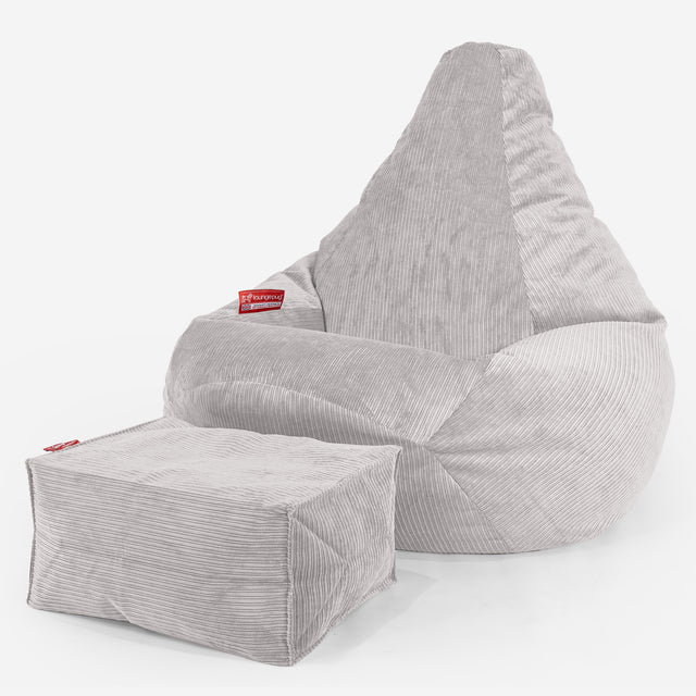 Highback Bean Bag Chair - Pinstripe Stone 01