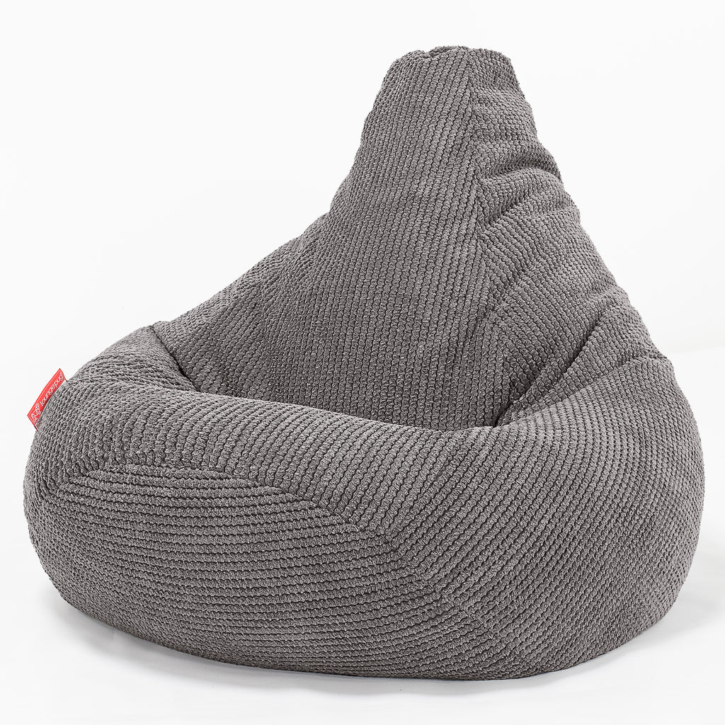 Highback Bean Bag Chair - Pom Pom Charcoal Grey 02