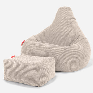 Highback Bean Bag Chair - Pom Pom Ivory